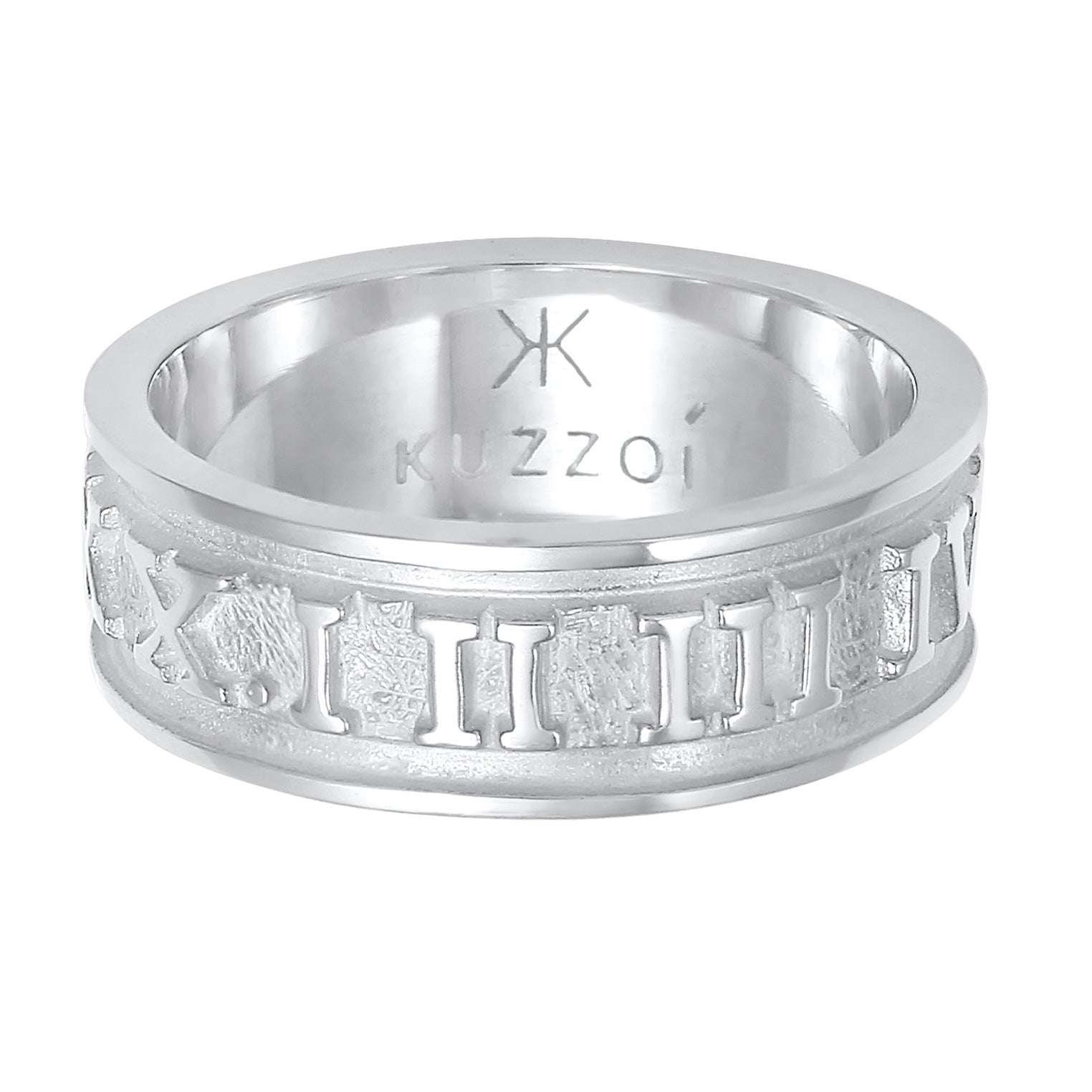Silber - KUZZOI | Ring Römische Zahlen | 925er Sterling Silber vergoldet