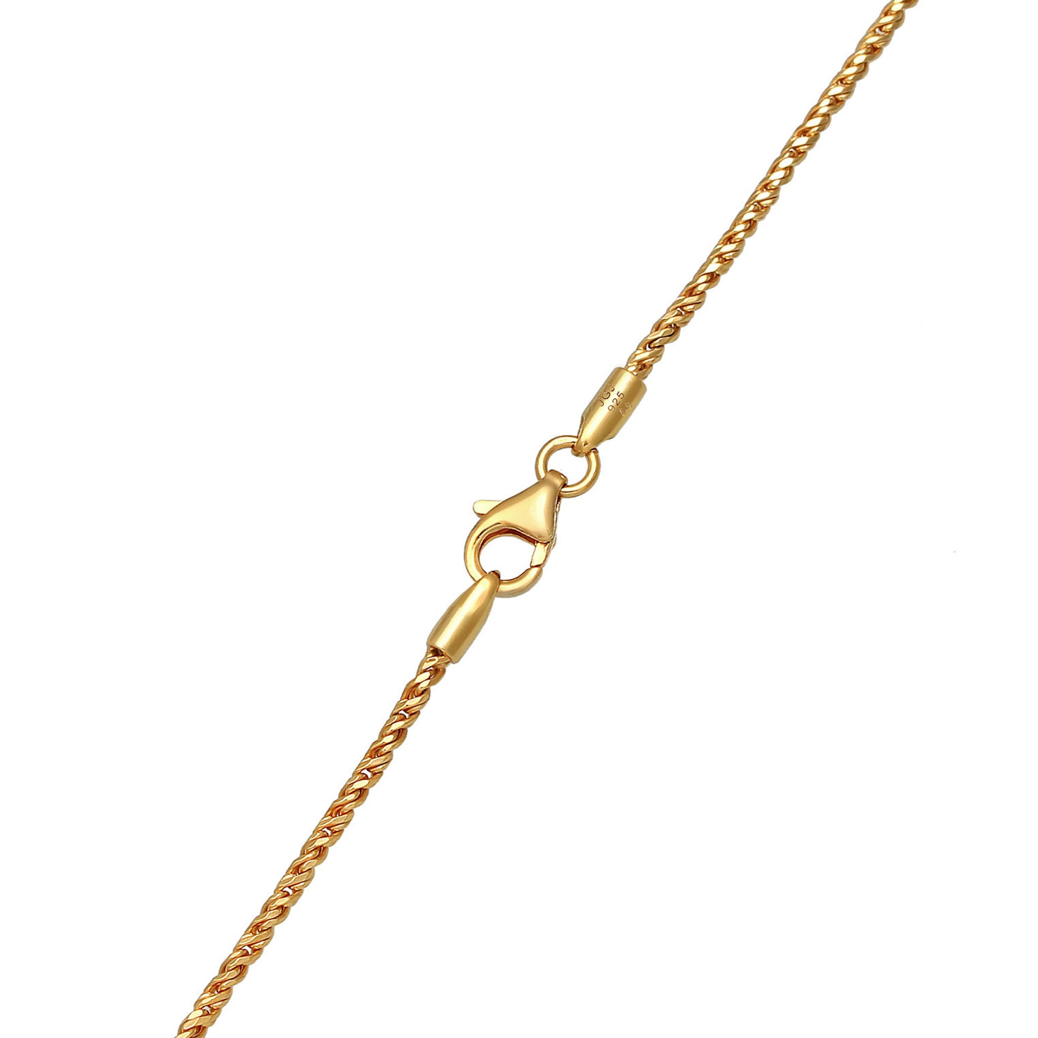 Gold - KUZZOI | Kordel-Halskette Gedreht | 925er Sterling Silber vergoldet