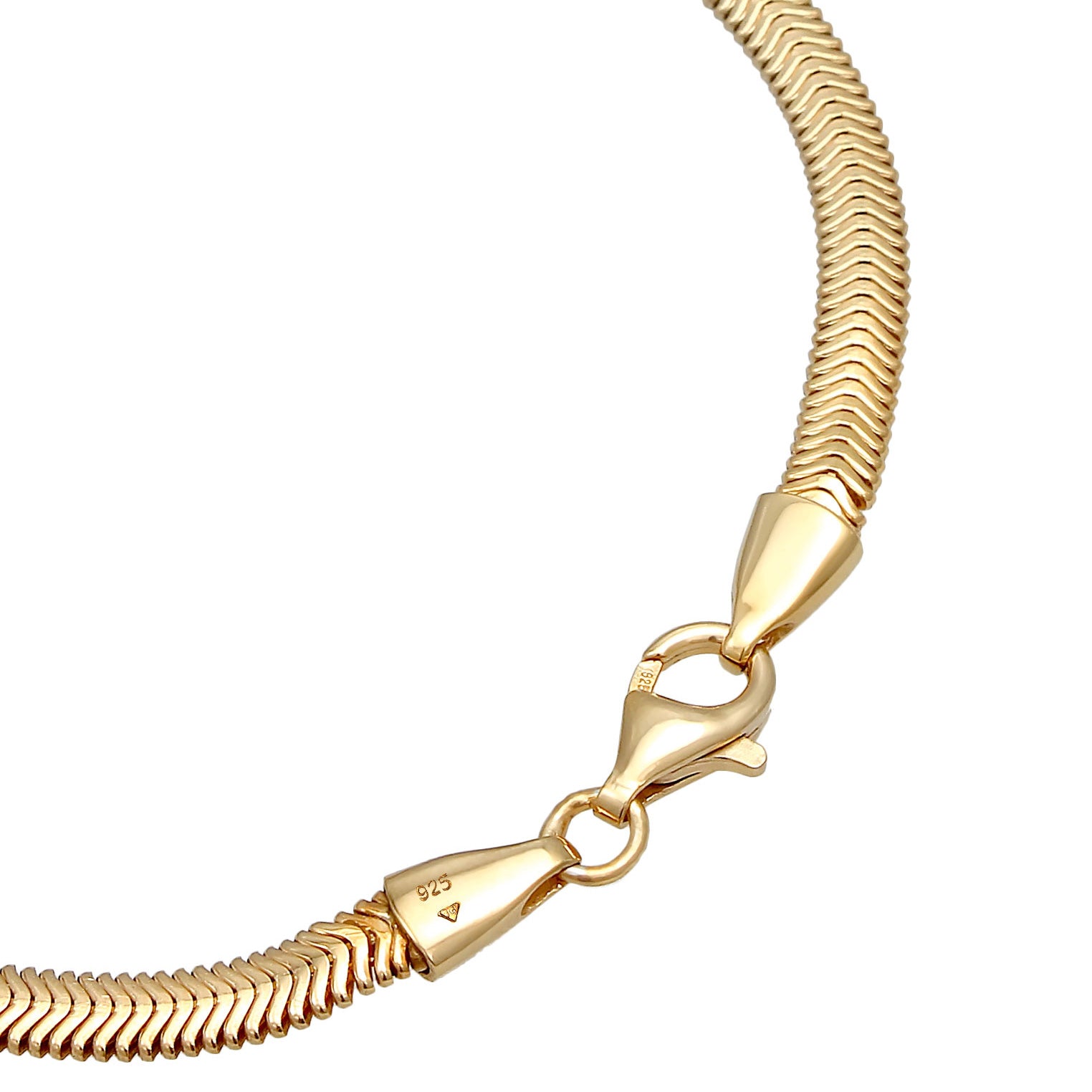 Gold - KUZZOI | Schlangen-Armband Fischgräten | 925er Sterling Silber vergoldet
