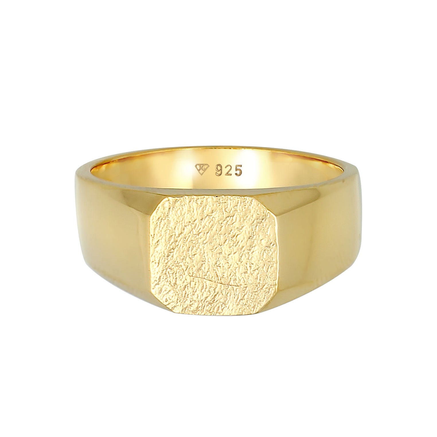 Gold - KUZZOI | Siegelring Matt | 925 Sterling Silber vergoldet