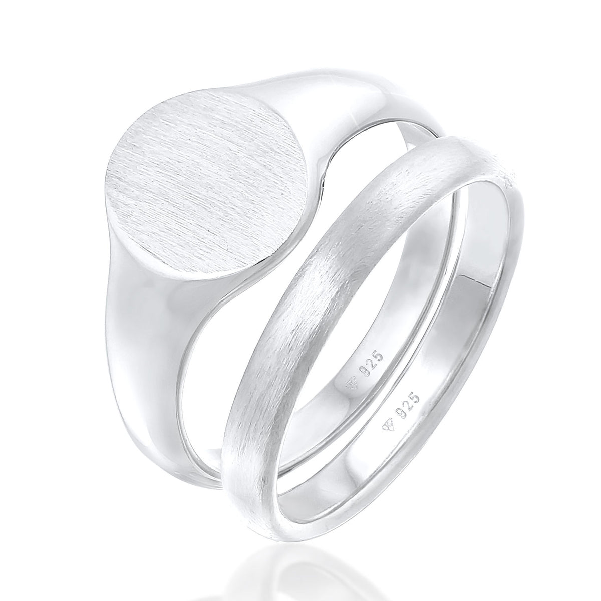 Silber - KUZZOI | Bandring 2er Set Basic | 925 Sterling Silber