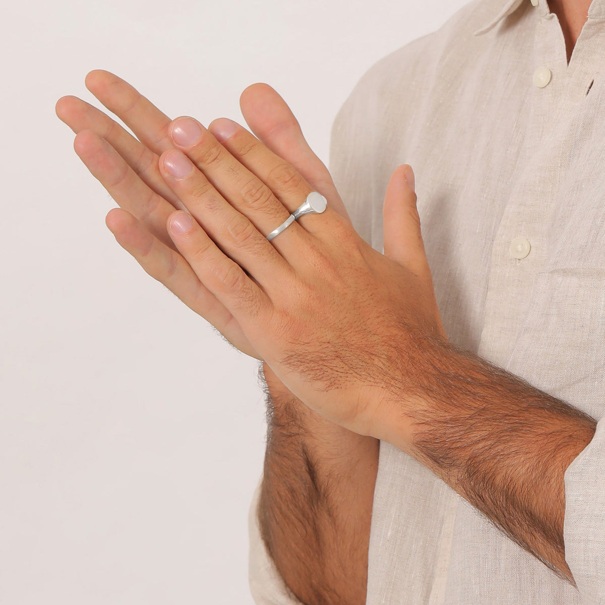 Silber - KUZZOI | Bandring 2er Set Basic | 925 Sterling Silber