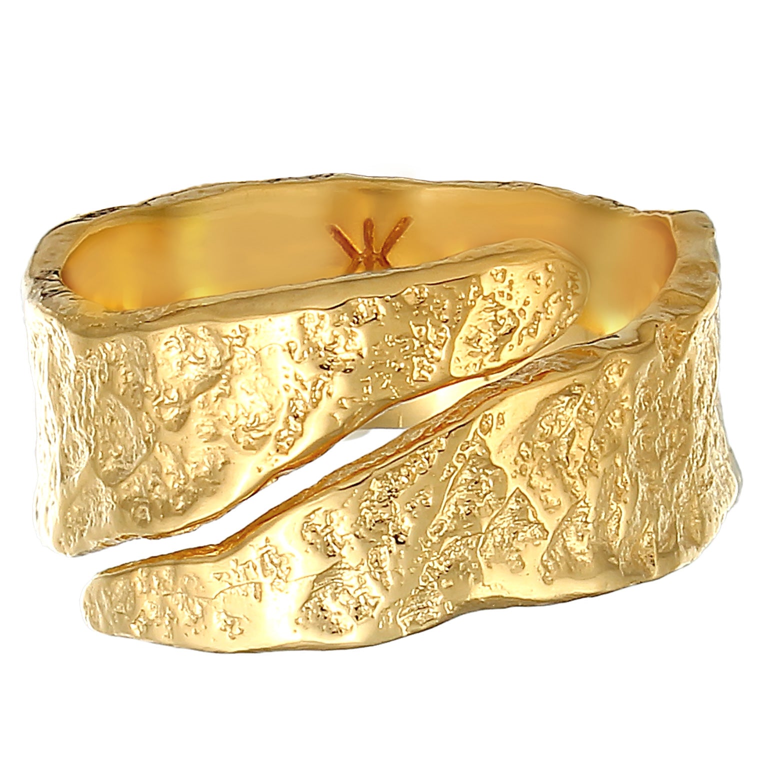 Gold - KUZZOI | Bandring Vintage Organic | 925 Sterling Silber vergoldet