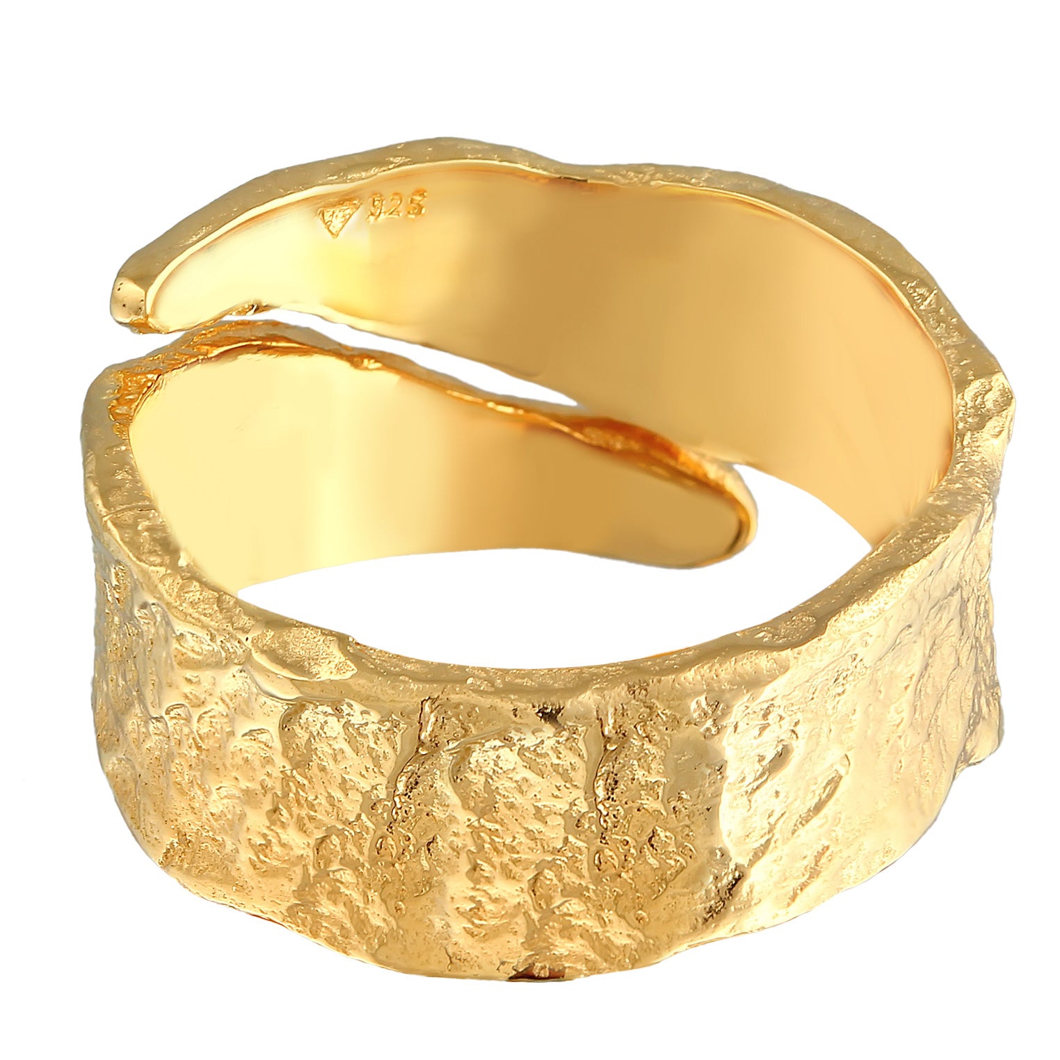 Gold - KUZZOI | Bandring Vintage Organic | 925 Sterling Silber vergoldet