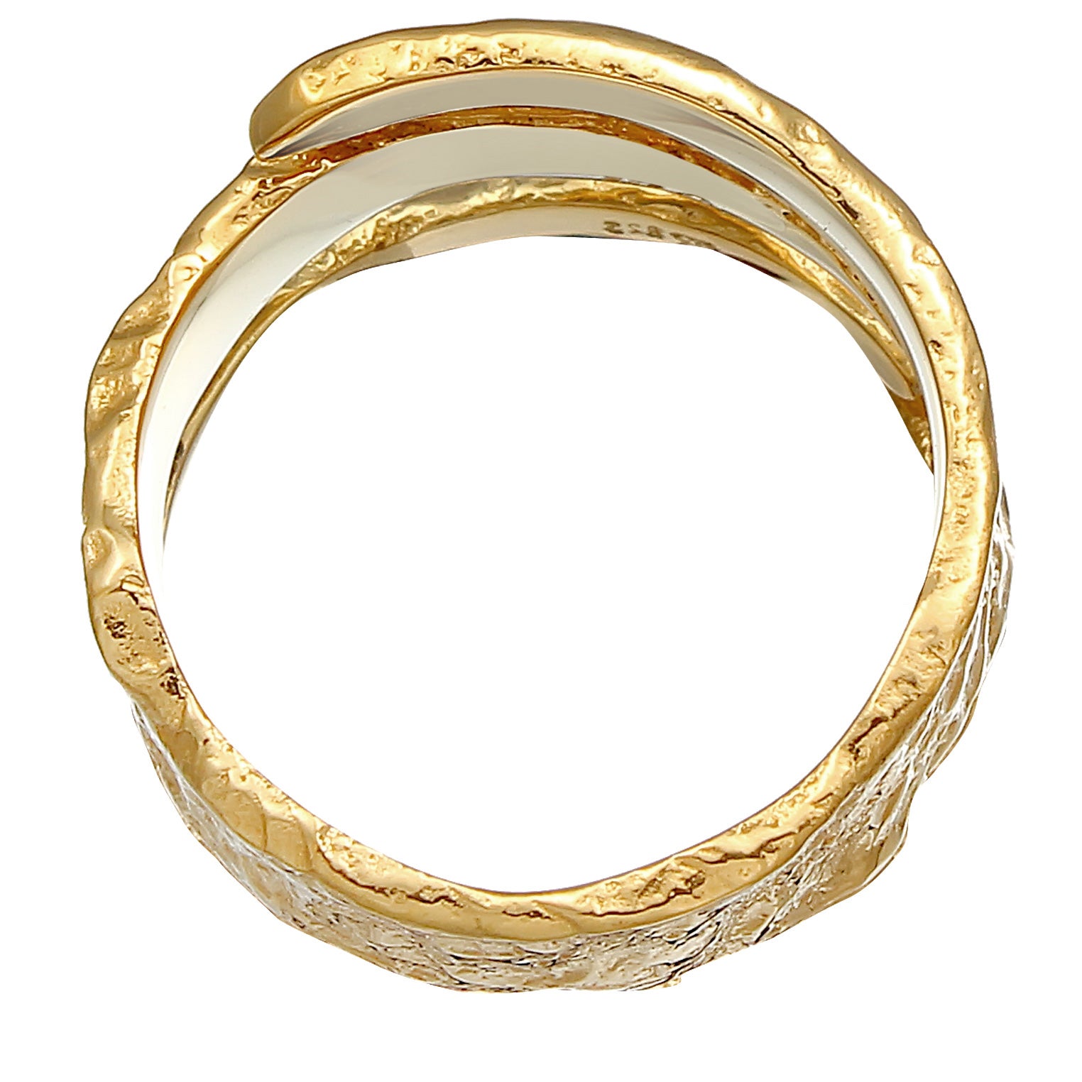 Gold - KUZZOI | Bandring Vintage Organic | 925 Sterling Silber vergoldet