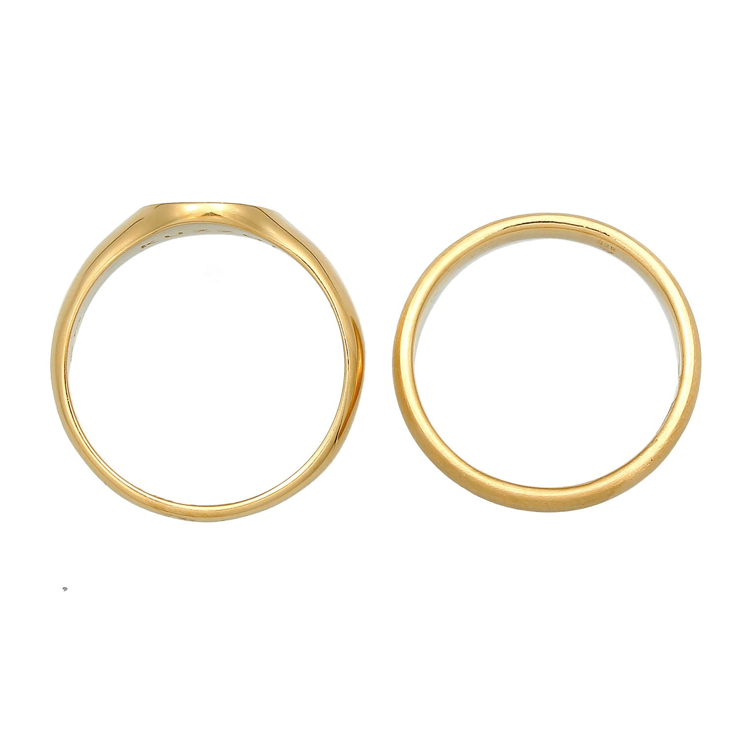 Gold - KUZZOI | Bandring 2er Set Basic | 925 Sterling Silber vergoldet