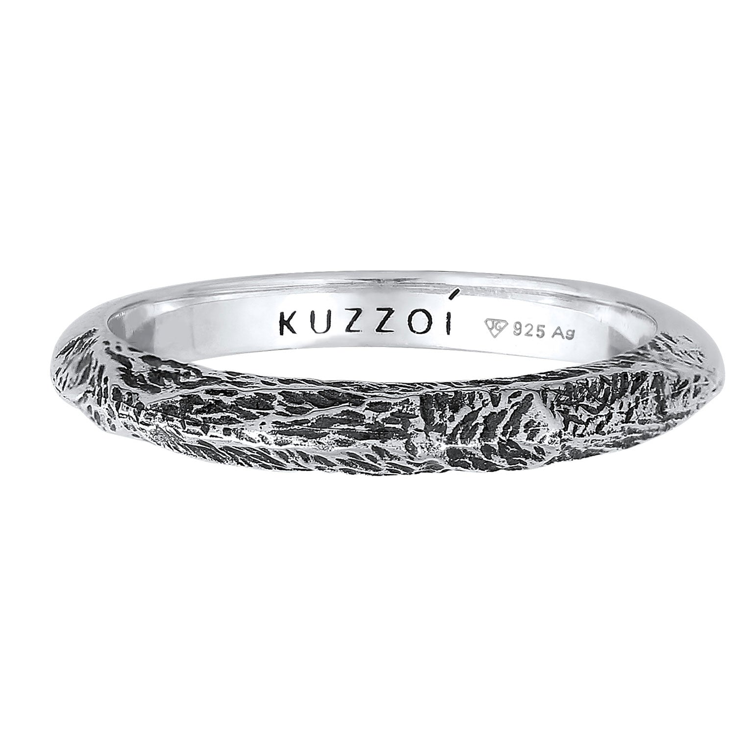 Grau - KUZZOI | Bandring Used Look | 925er Sterling Silber