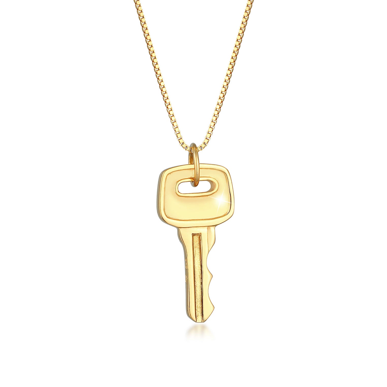 Gold - KUZZOI | Halskette Schlüssel | 925er Sterling Silber vergoldet
