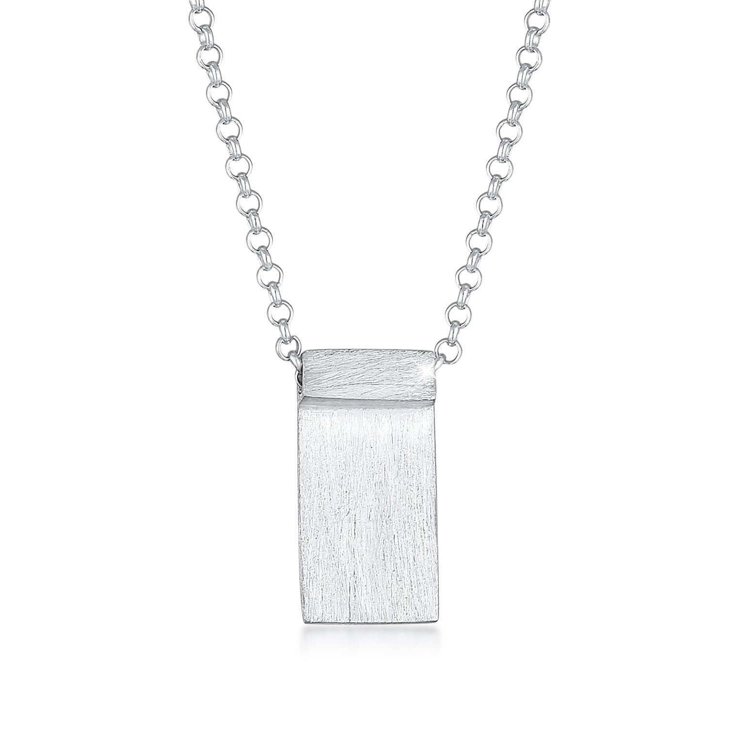 Silber - KUZZOI | Halskette Rechteck Platte | 925er Sterling Silber