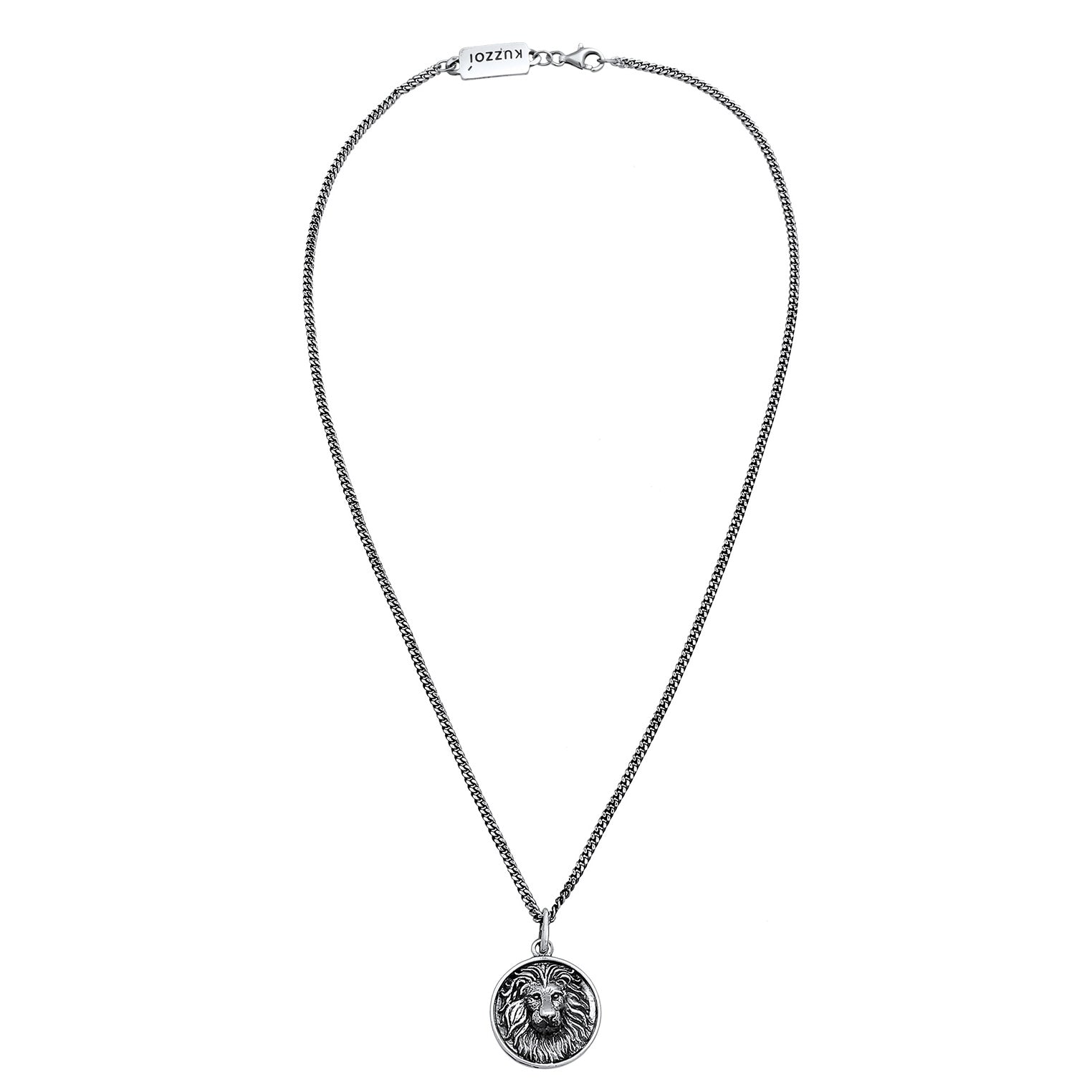 Schwarz - KUZZOI | Halskette Löwe Sternzeichen | 925er Sterling Silber