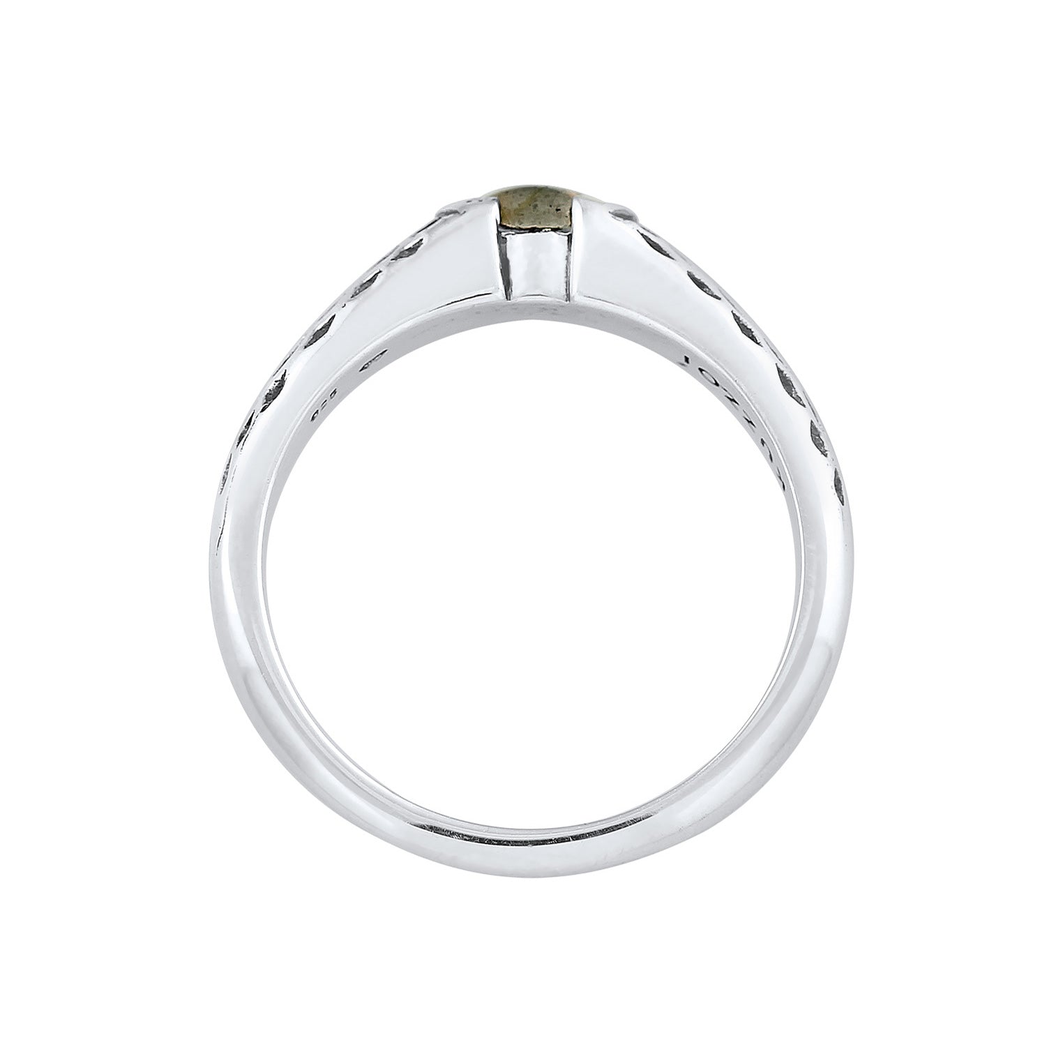 Silber - KUZZOI | Bandring Vintage | Labradorit (Grau) | 925er Sterling Silber