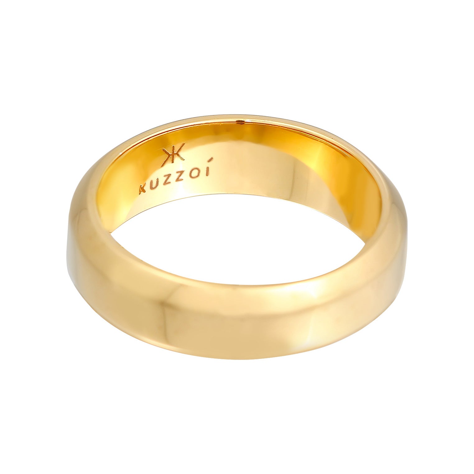 Gold - KUZZOI | Bandring Schlicht | 925er Sterling Silber vergoldet