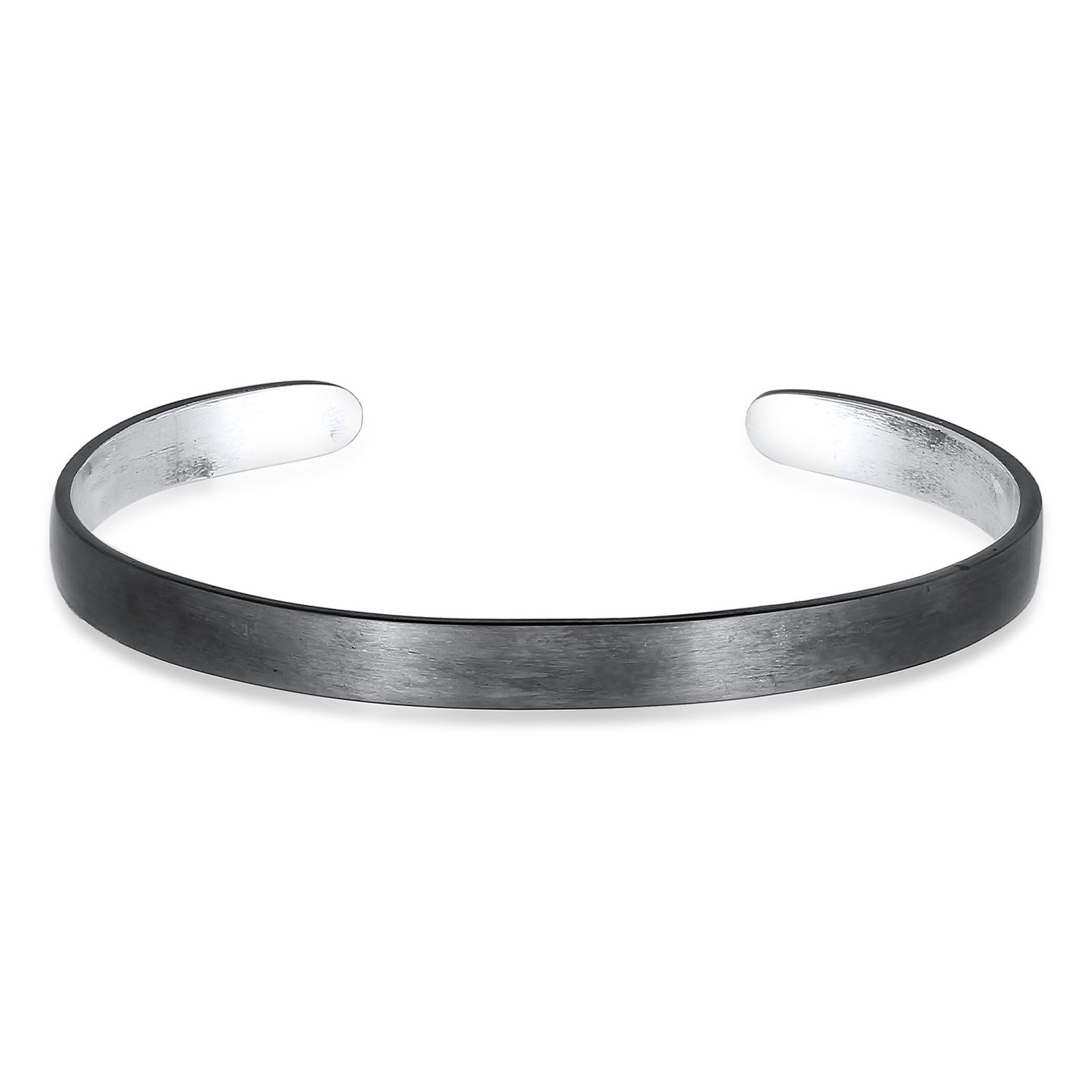 Schwarz - KUZZOI | Armreif Matt | 925er Sterling Silber oxidiert
