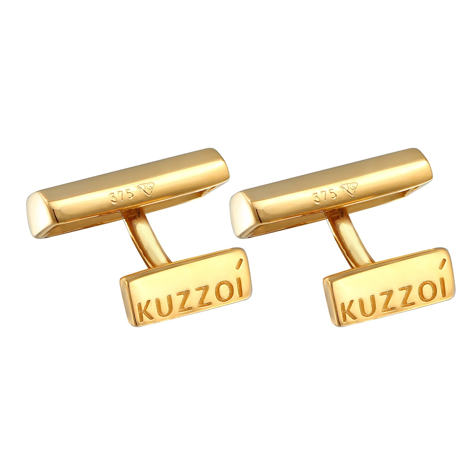 Gold - KUZZOI | Manschettenknopf Rechteck | 375er Gelbgold