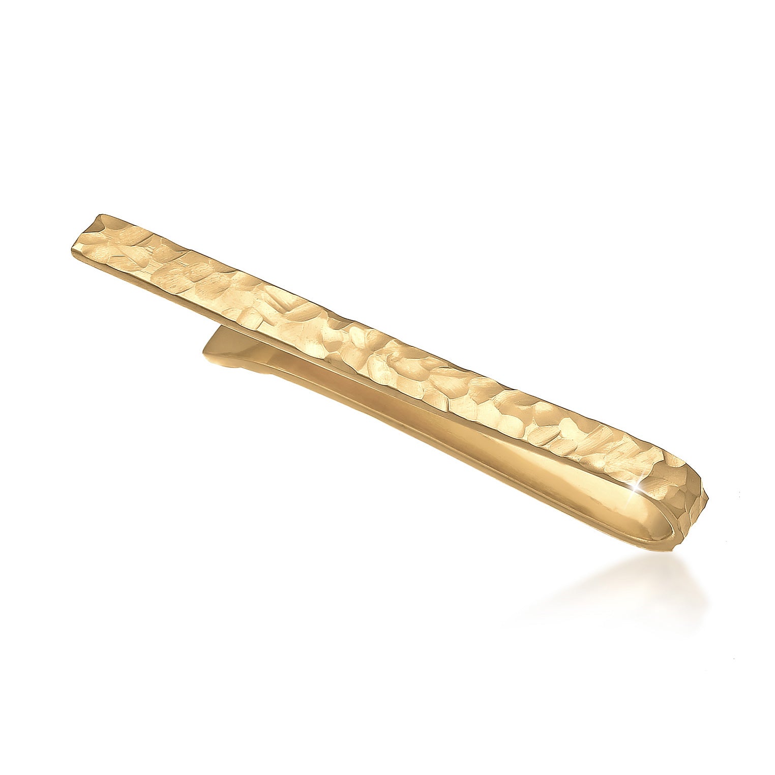 Gold - KUZZOI | Krawattennadel Gehämmert | 925er Sterling Silber vergoldet