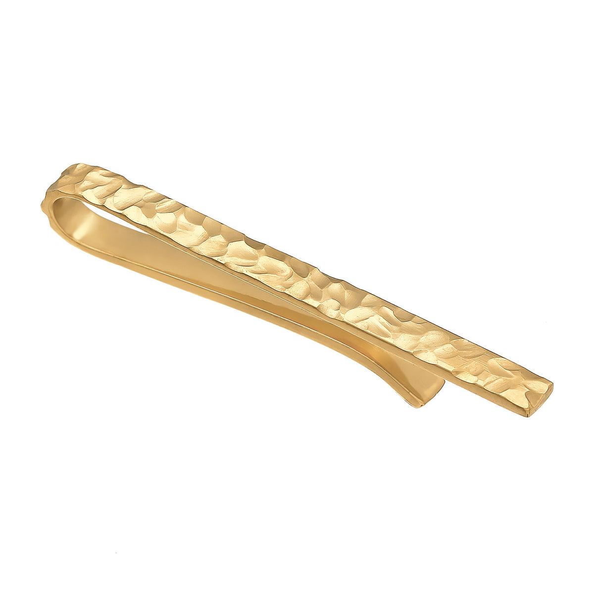 Gold - KUZZOI | Krawattennadel Gehämmert | 925er Sterling Silber vergoldet