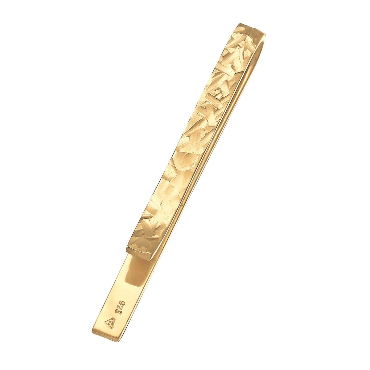 Gold - KUZZOI | Krawattennadel Gehämmert | 925er Sterling Silber vergoldet