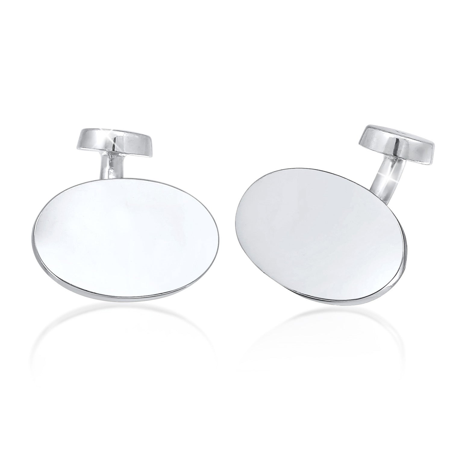 Silber - KUZZOI | Manschettenknopf Oval | 925er Sterling Silber