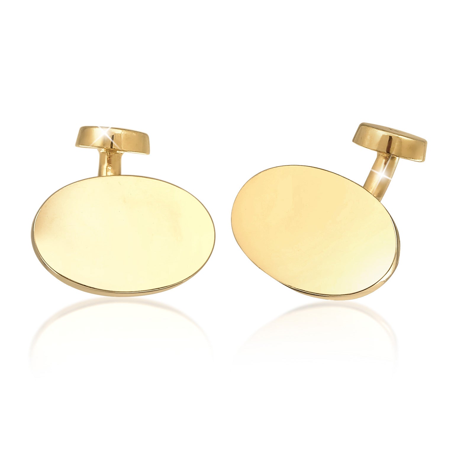 Gold - KUZZOI | Manschettenknopf Oval | 925er Sterling Silber vergoldet