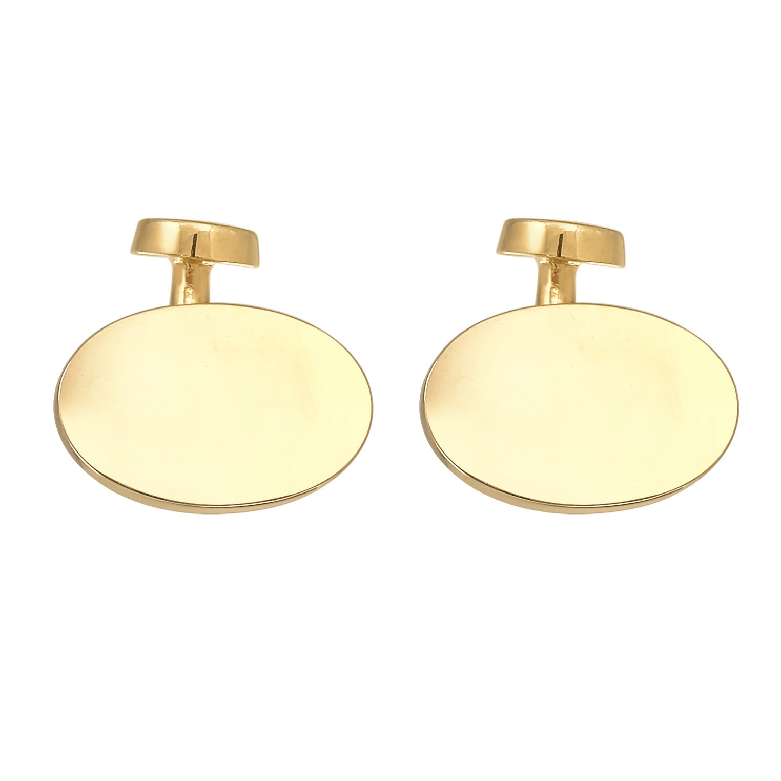 Gold - KUZZOI | Manschettenknopf Oval | 925er Sterling Silber vergoldet