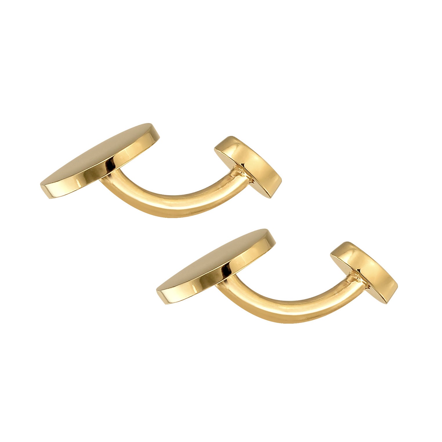 Gold - KUZZOI | Manschettenknopf Oval | 925er Sterling Silber vergoldet