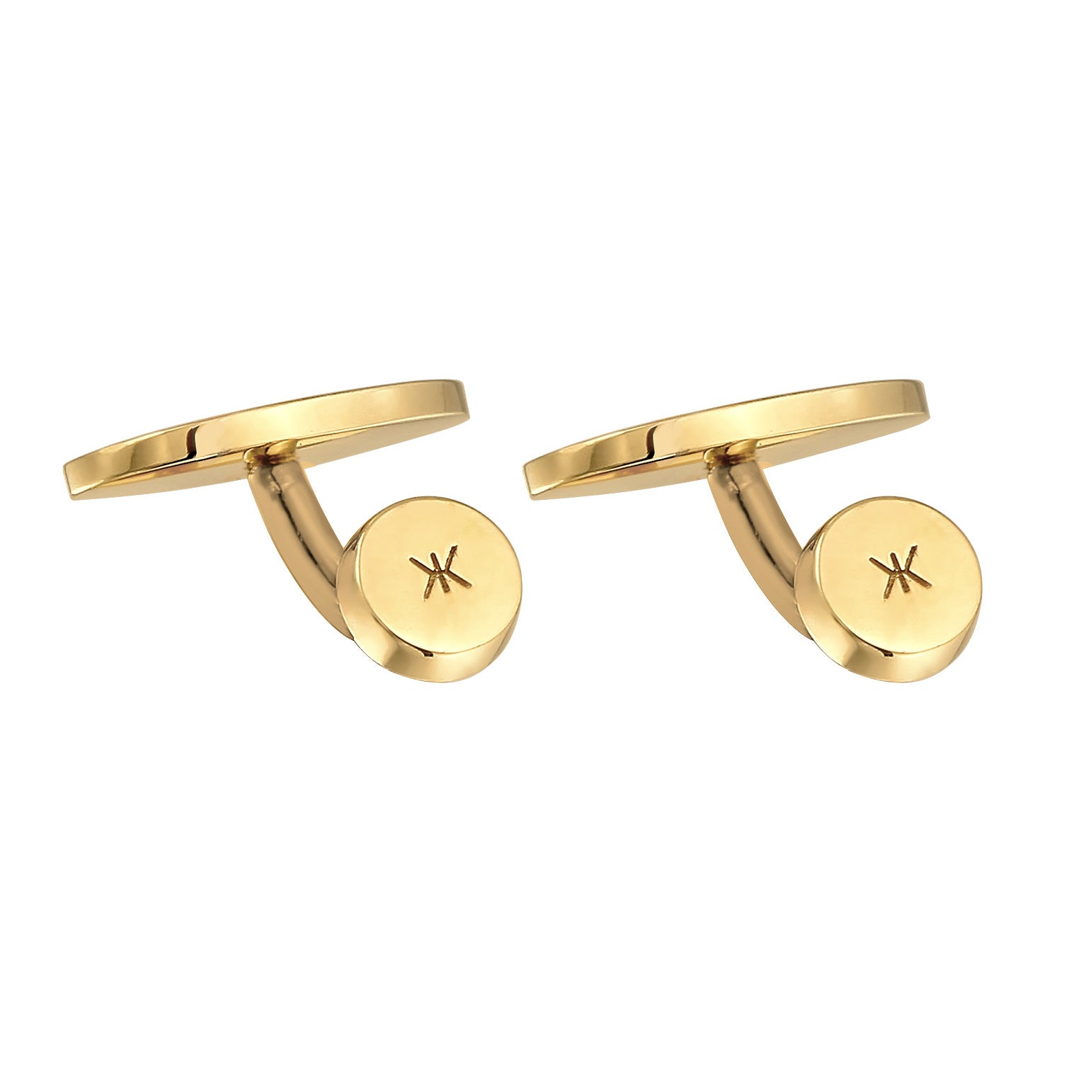 Gold - KUZZOI | Manschettenknopf Oval | 925er Sterling Silber vergoldet