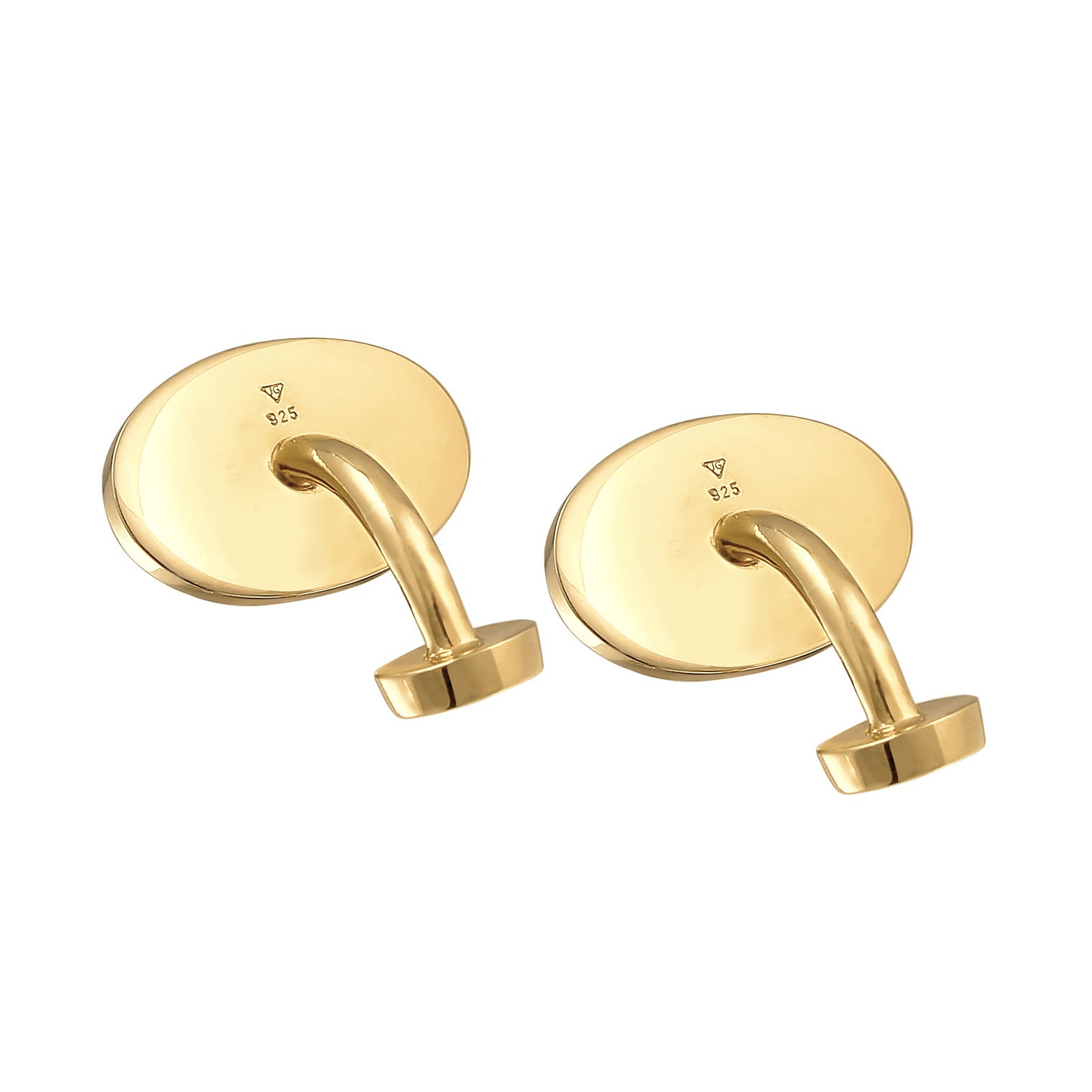 Gold - KUZZOI | Manschettenknopf Oval | 925er Sterling Silber vergoldet