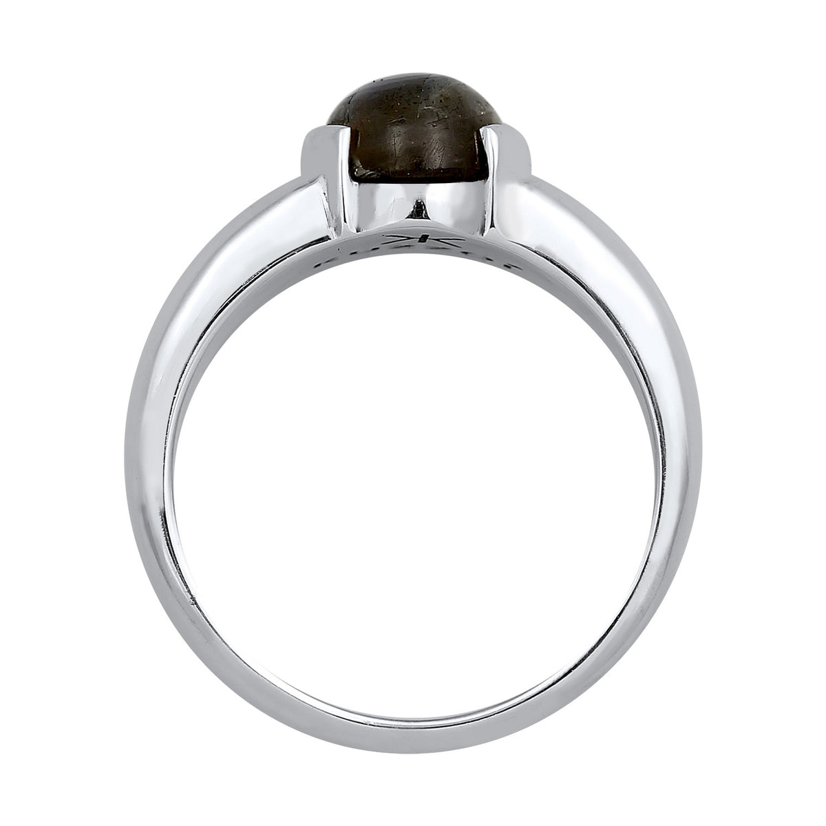 Silber - KUZZOI | Siegelring Oval | Labradorit (Grau) | 925er Sterling Silber
