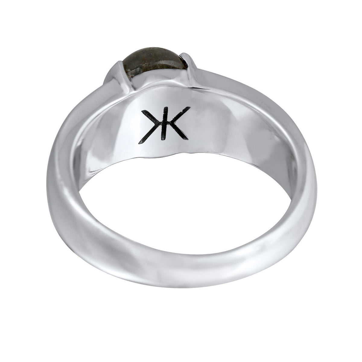 Silber - KUZZOI | Siegelring Oval | Labradorit (Grau) | 925er Sterling Silber