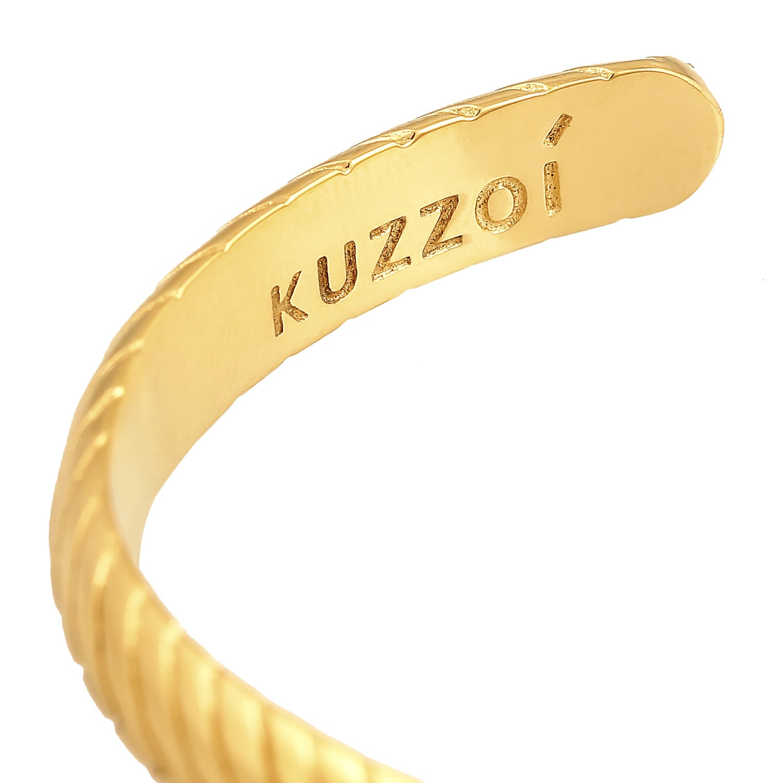 Gold - KUZZOI | Armreif Geflochten | 925er Sterling Silber oxidiert vergoldet
