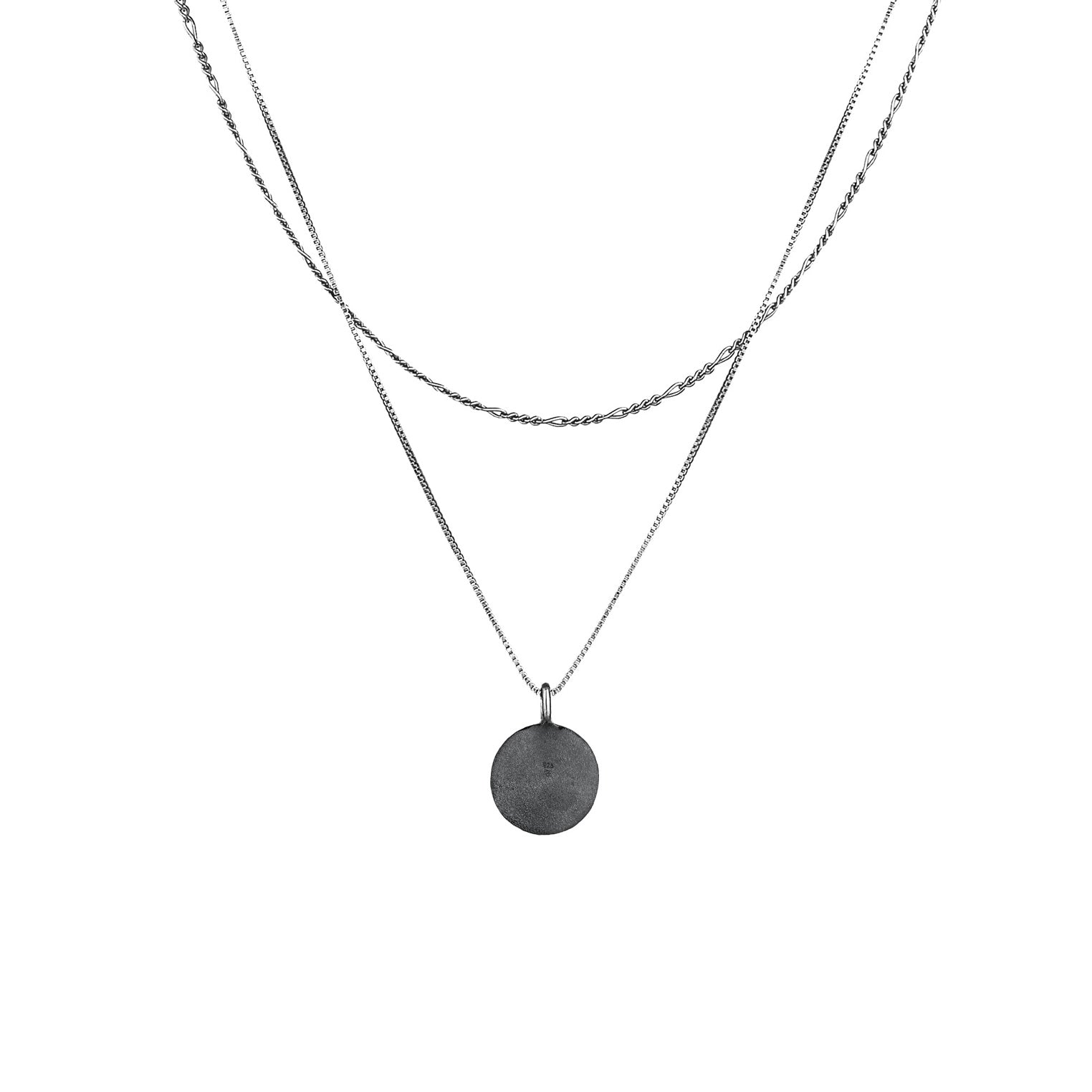 Schwarz - KUZZOI | Venezianer-Halskette Geo | 925 Sterling Silber oxidiert