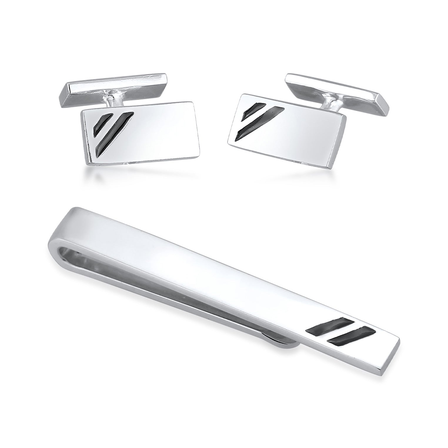 Silber - KUZZOI | Manschettenköpfe Set Elegant | 925er Sterling Silber