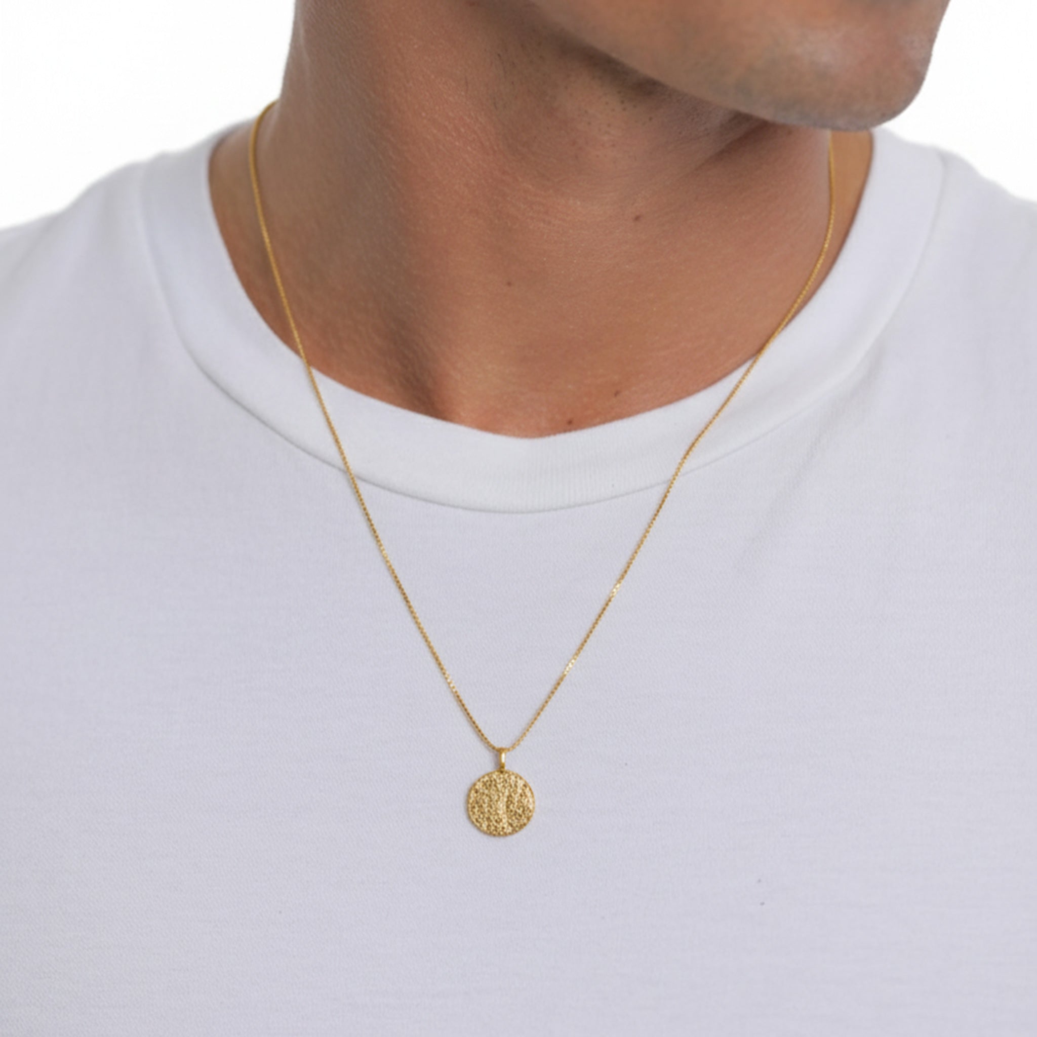 Gold - KUZZOI | Halskette Plättchen Organic | 925er Sterling Silber vergoldet