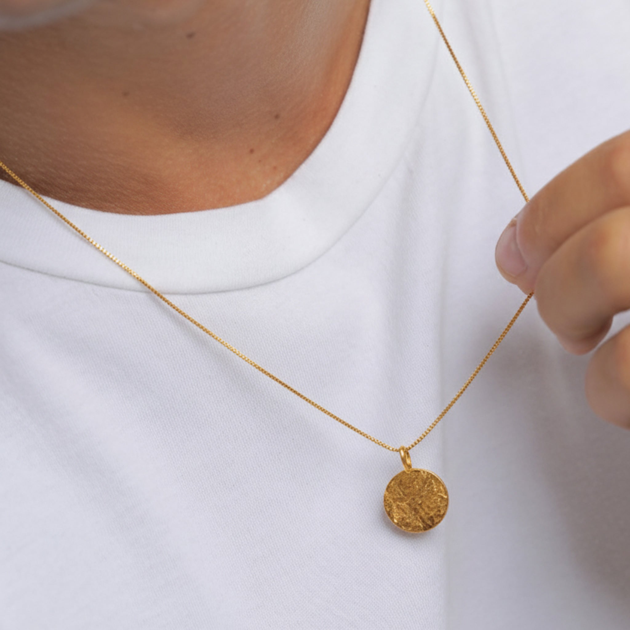 Gold - KUZZOI | Halskette Plättchen Organic | 925er Sterling Silber vergoldet