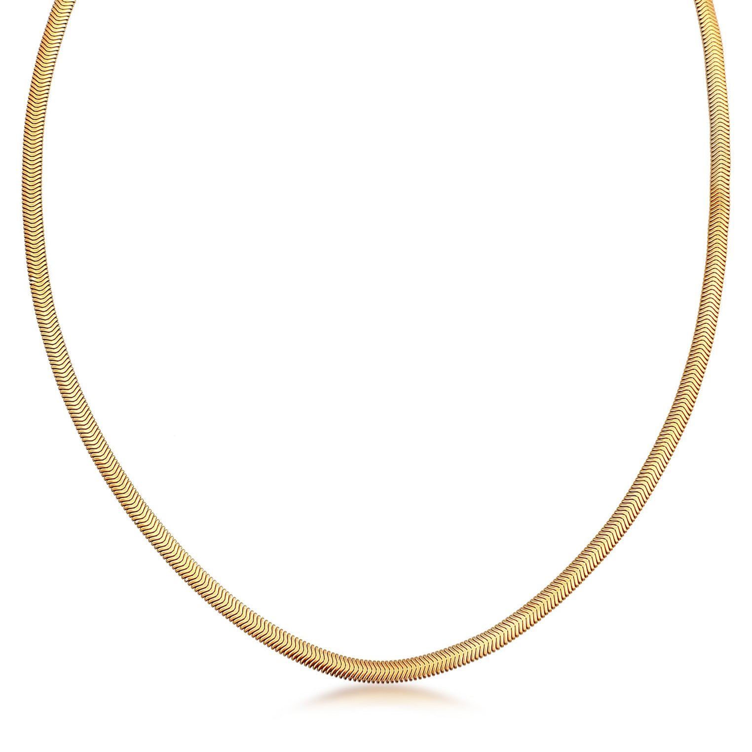 Gold - KUZZOI | Halskette Fischgräten | 925er Sterling Silber vergoldet