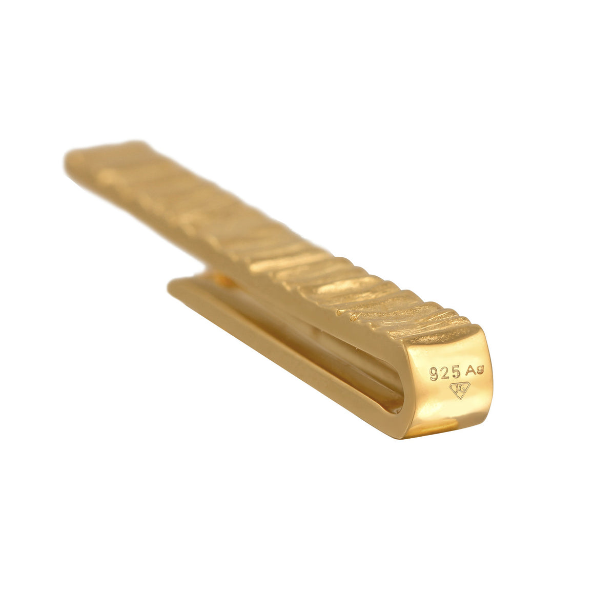 Gold - KUZZOI | Krawattennadel Strukturiert | 925er Sterling Silber vergoldet