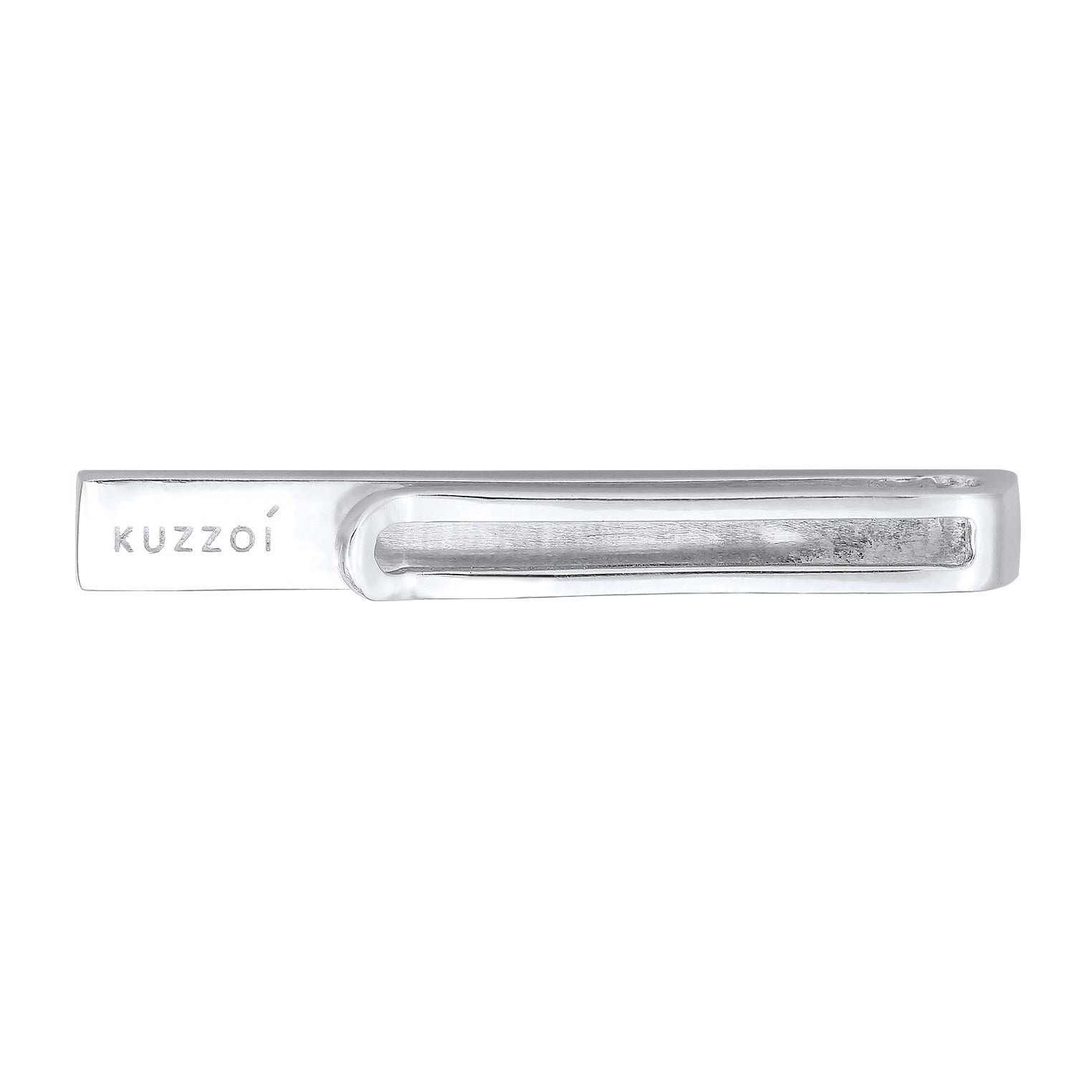 Silber - KUZZOI | Krawattennadel Rillen Design | Emaille | 925 Sterling Silber
