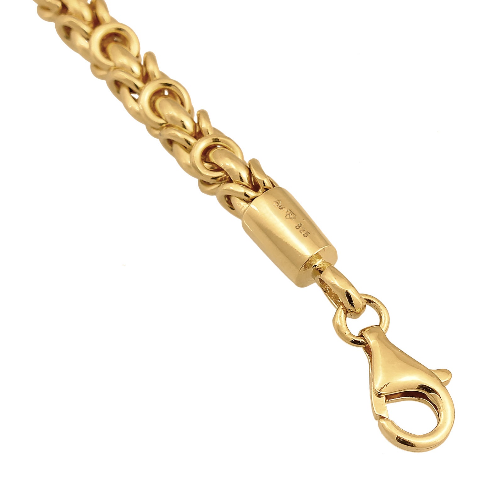 Gold - KUZZOI | Königs-Armband Klassisch | 925er Sterling Silber vergoldet