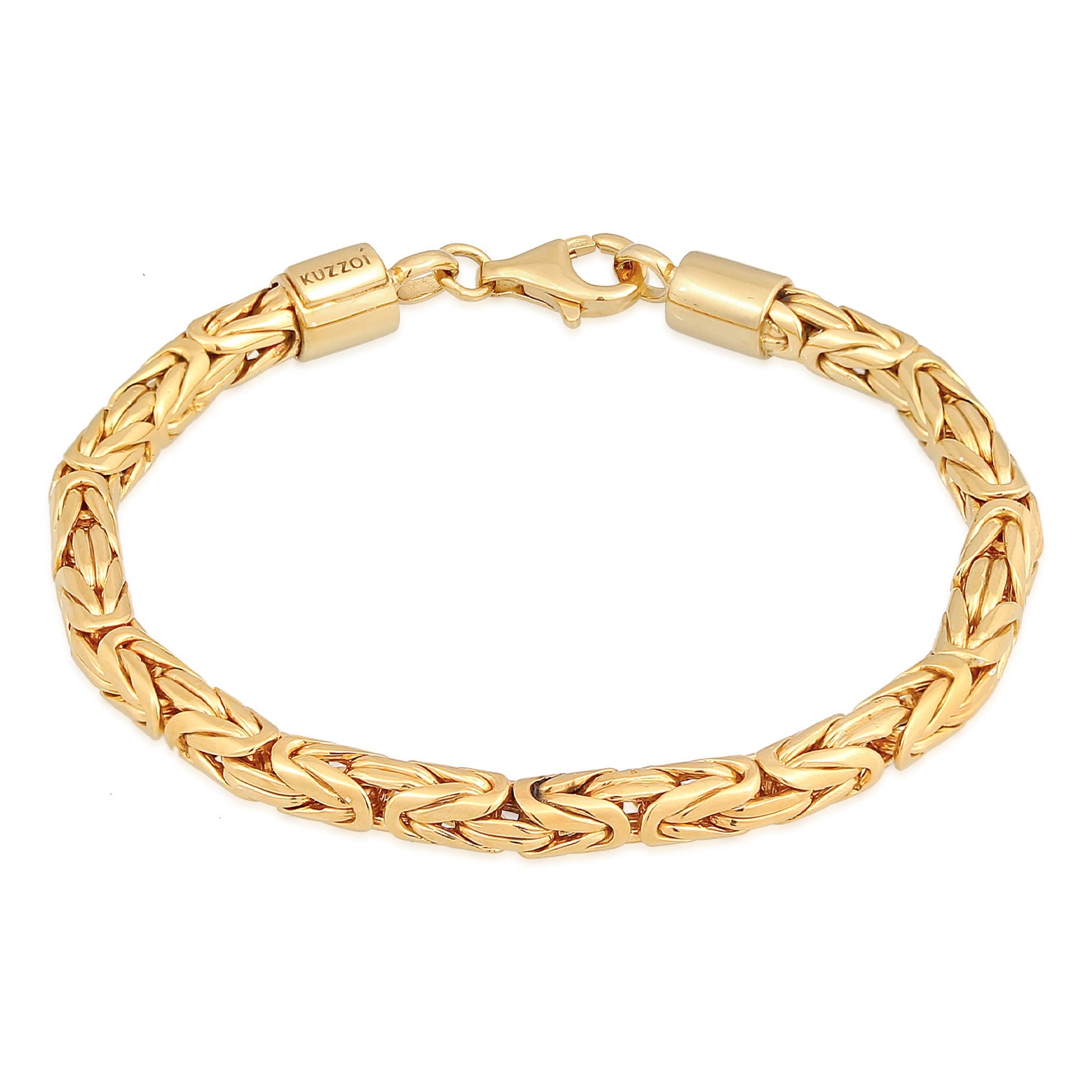 Gold - KUZZOI | Königs-Armband Rund | 925er Sterling Silber vergoldet