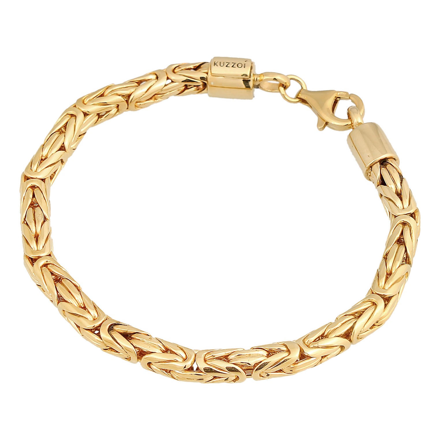 Gold - KUZZOI | Königs-Armband Rund | 925er Sterling Silber vergoldet