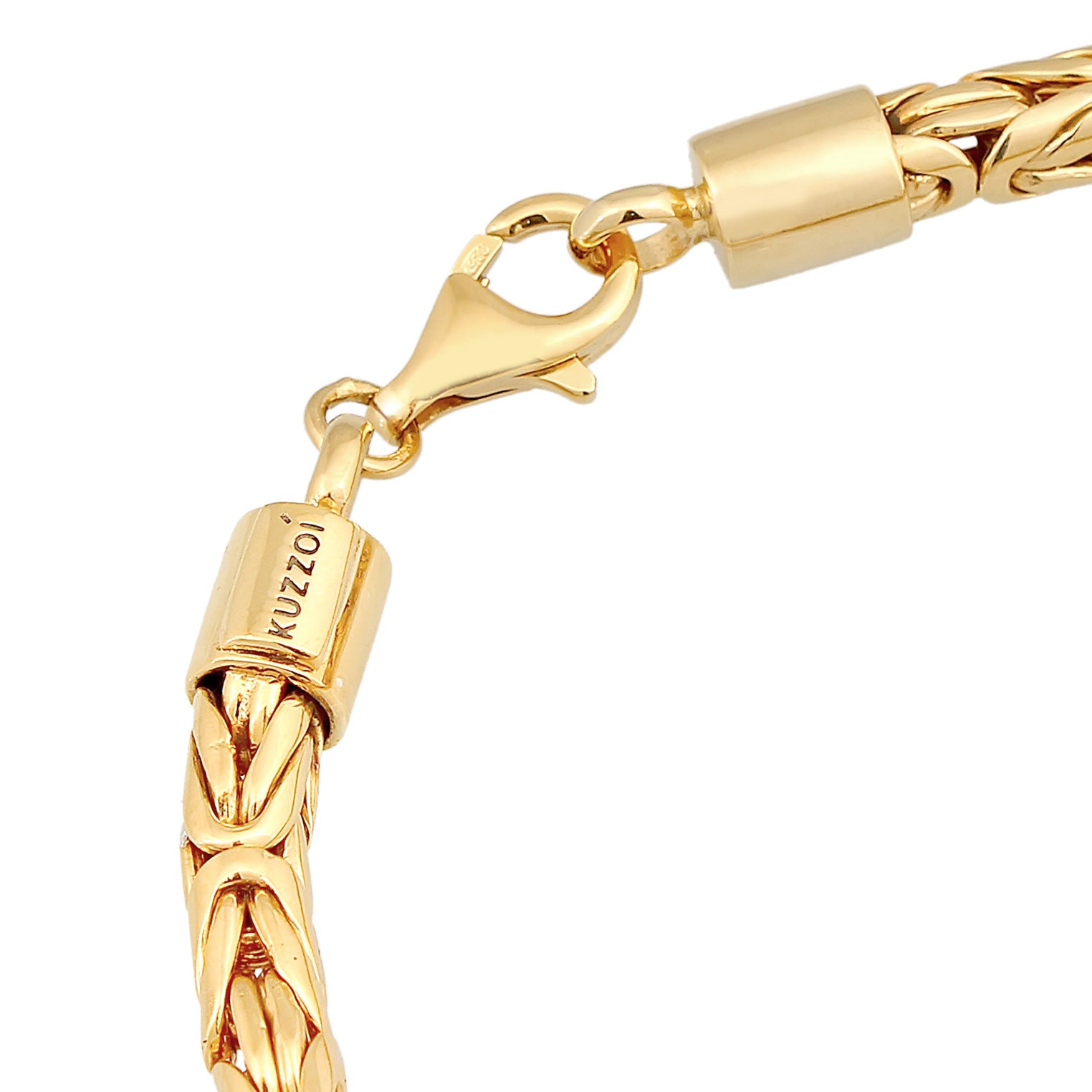 Gold - KUZZOI | Königs-Armband Rund | 925er Sterling Silber vergoldet