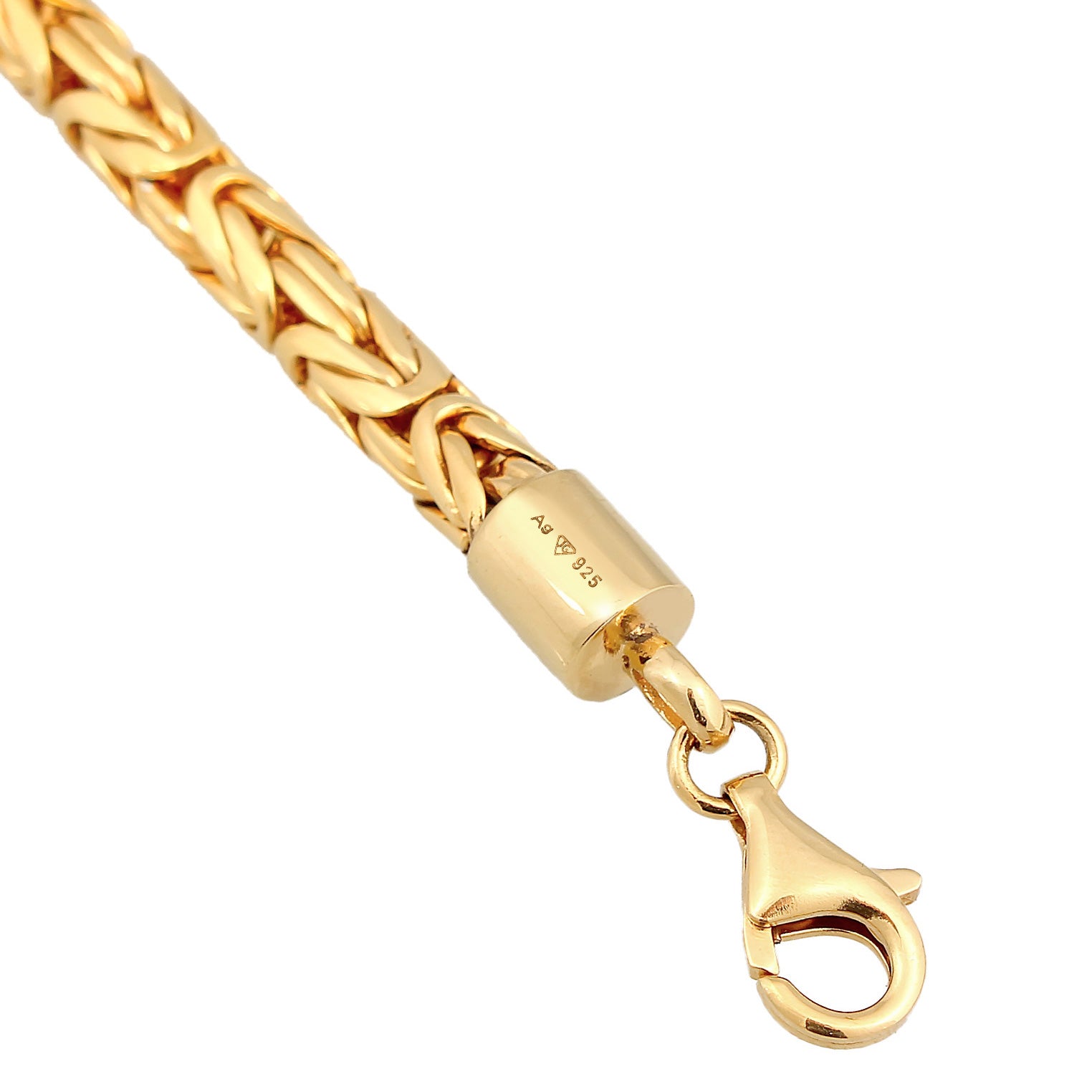 Gold - KUZZOI | Königs-Armband Rund | 925er Sterling Silber vergoldet