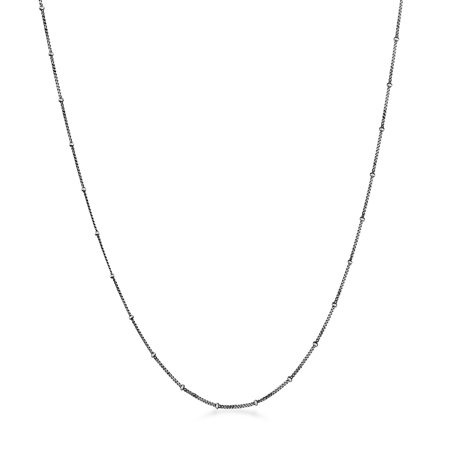 Grau - KUZZOI | Kugel-Halskette Basic | 925er Sterling Silber oxidiert
