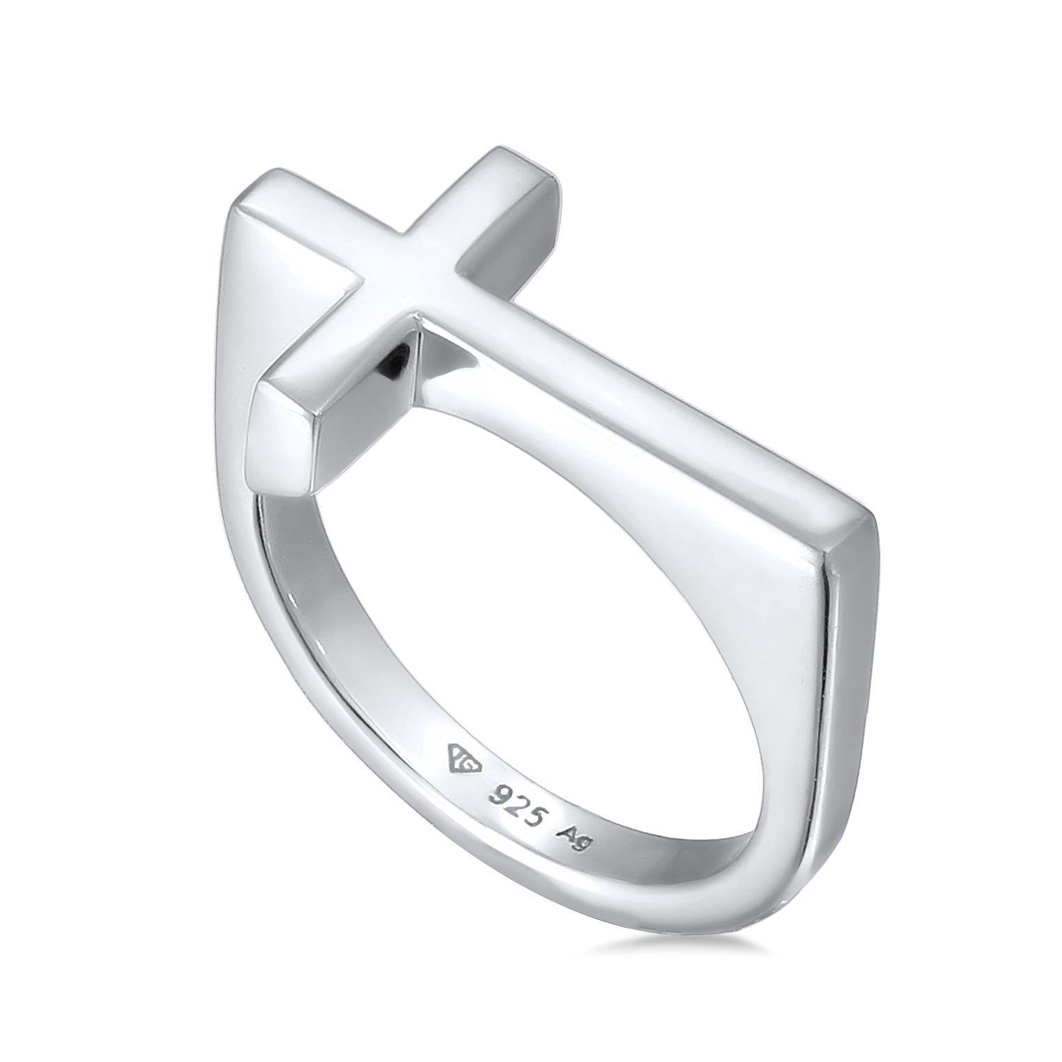 Silber - KUZZOI | Ring Kreuz Basic | 925er Sterling Silber