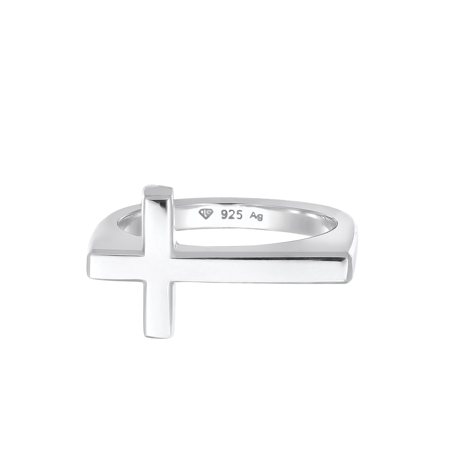 Silber - KUZZOI | Ring Kreuz Basic | 925er Sterling Silber