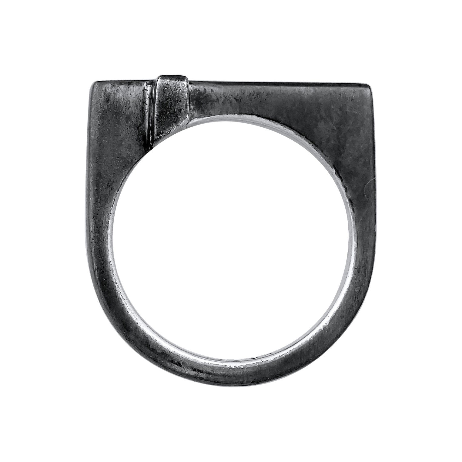 Grau - KUZZOI | Ring Kreuz Basic | 925er Sterling Silber oxidiert