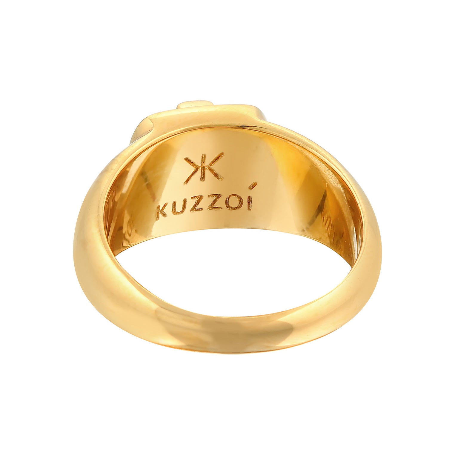 Gold - KUZZOI | Siegelring Wappen | 925er Sterling Silber vergoldet