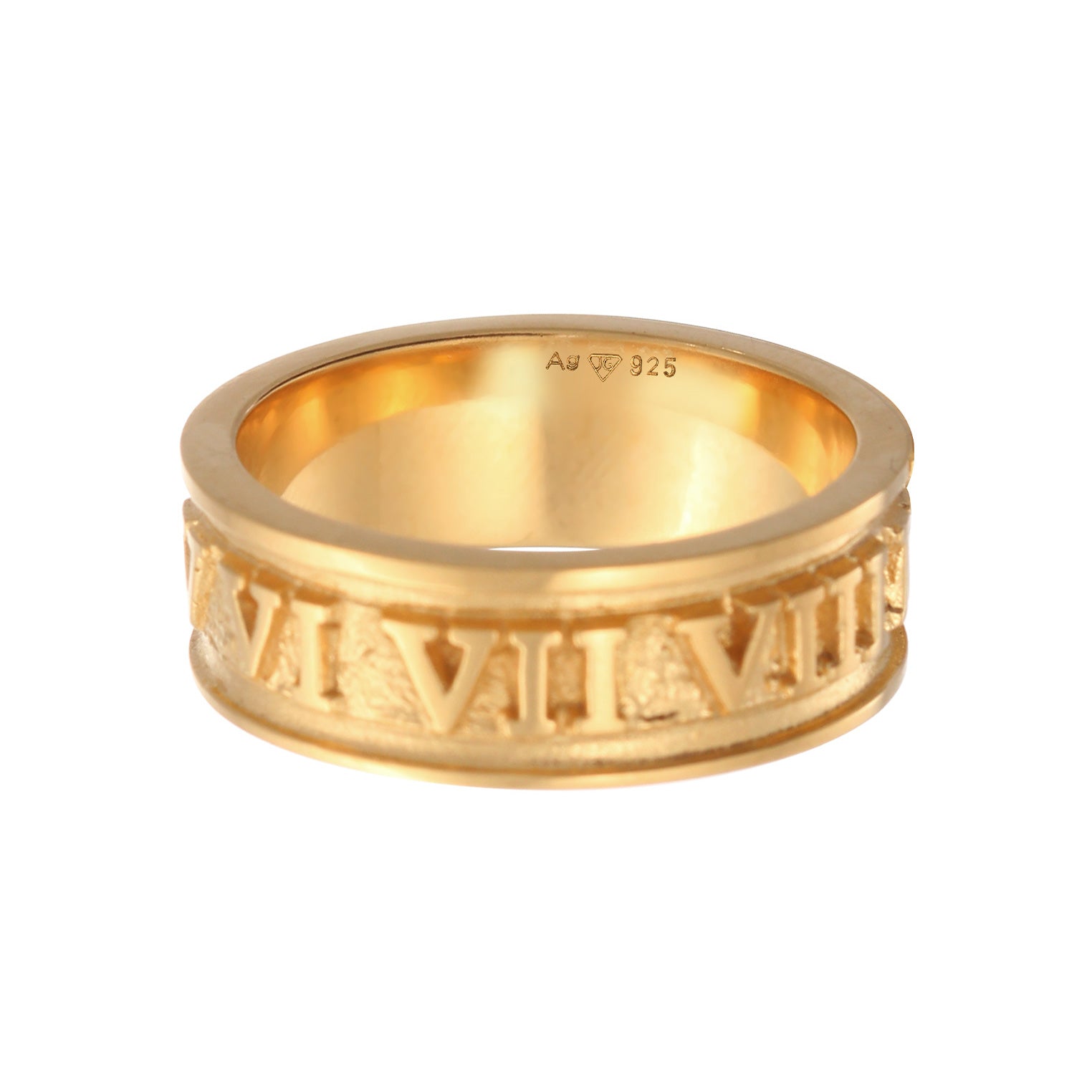 Gold - KUZZOI | Ring Römische Zahlen | 925er Sterling Silber