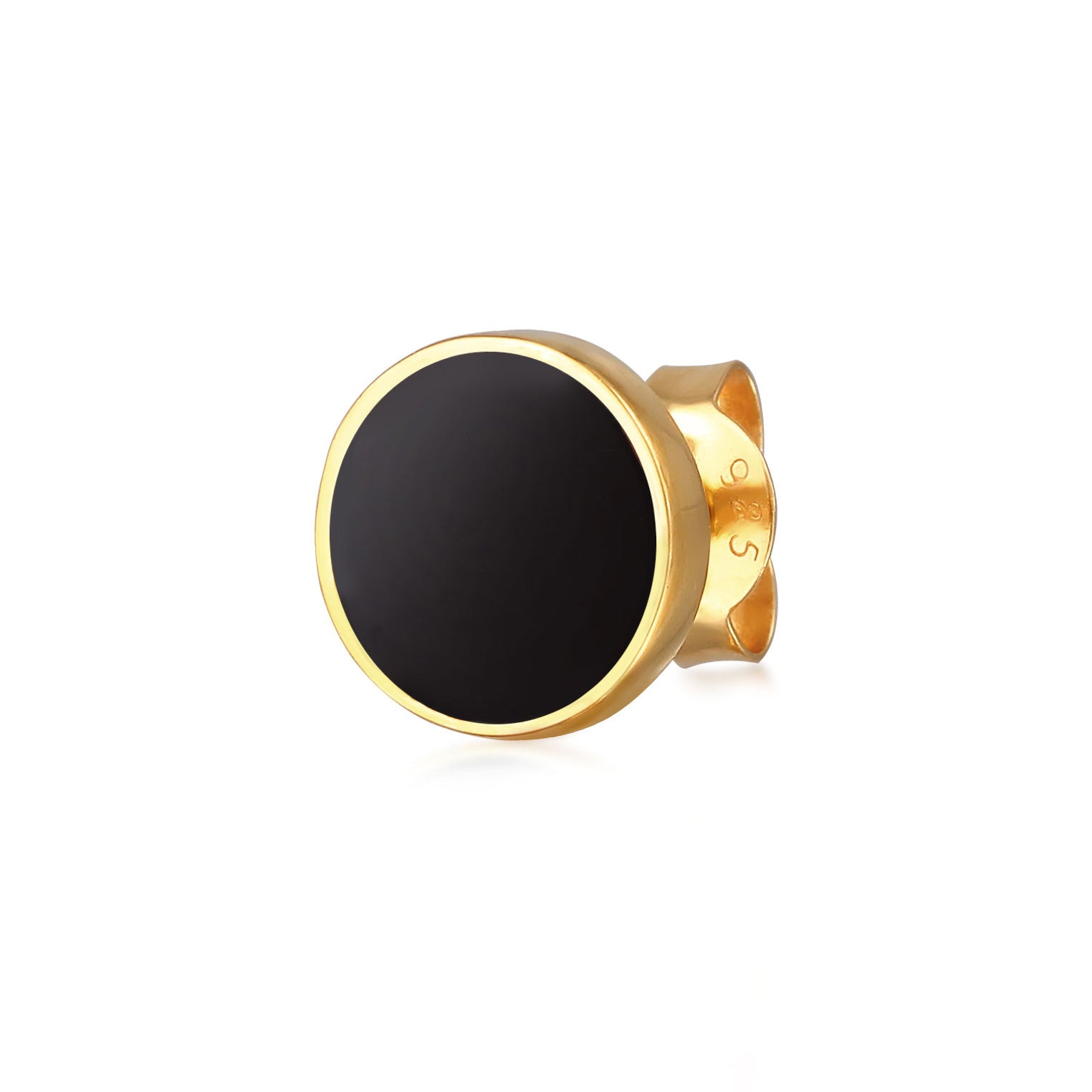 Gold - KUZZOI | Ohrstecker Rund | Emaille | 925er Sterling Silber vergoldet