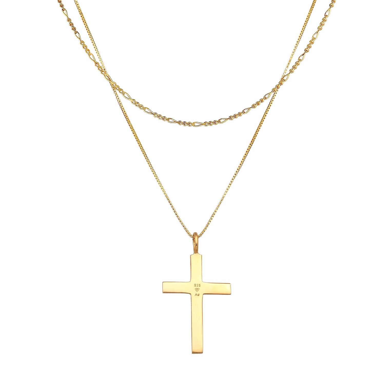 – Kuzzoi Kreuz Layer-Halskette